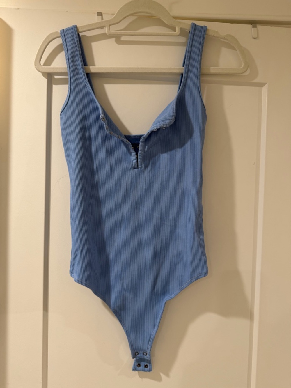 Abercrombie & Fitch Light Blue Ribbed Tank Bodysuit